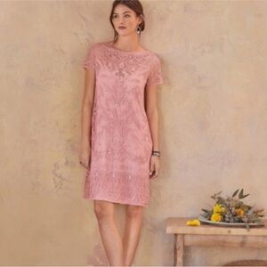Sundance True Grace Pink Lace Dress Blush Pink‎ Size PXS Coquette Feminine Soft